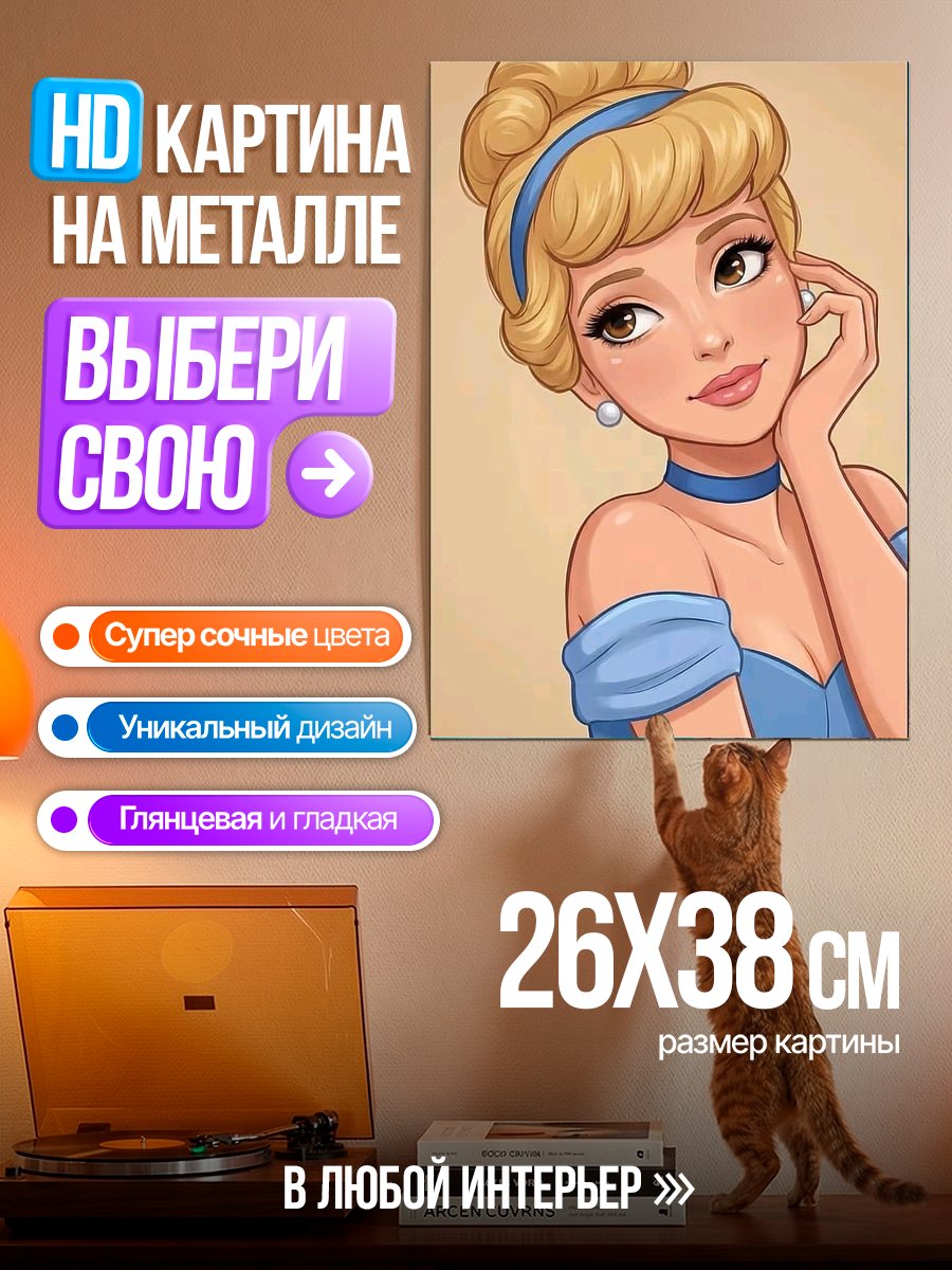 Картина на металле Принцесса Золушка