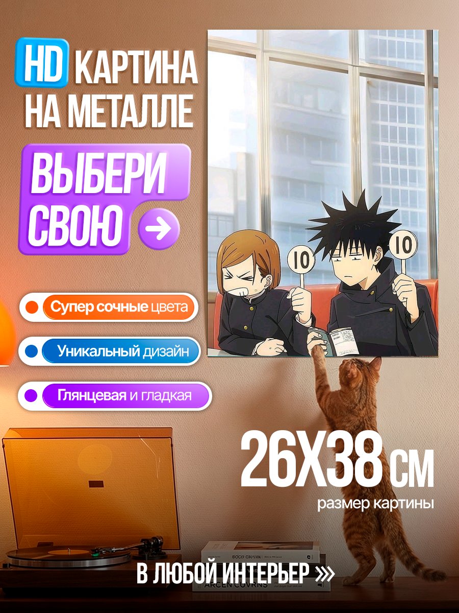 Картина на металле Аниме персонажи с оценками