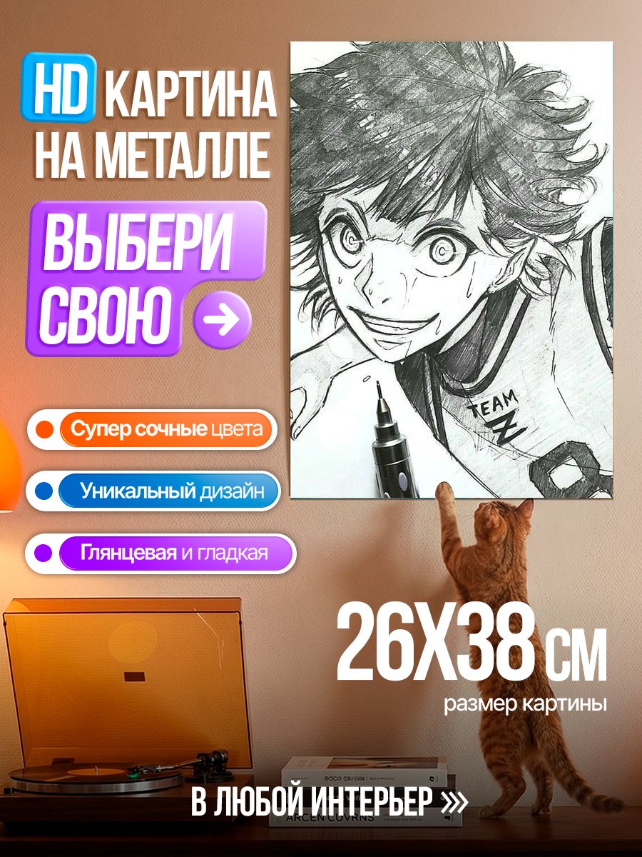 Картина на металле Персонаж из Блю Лок