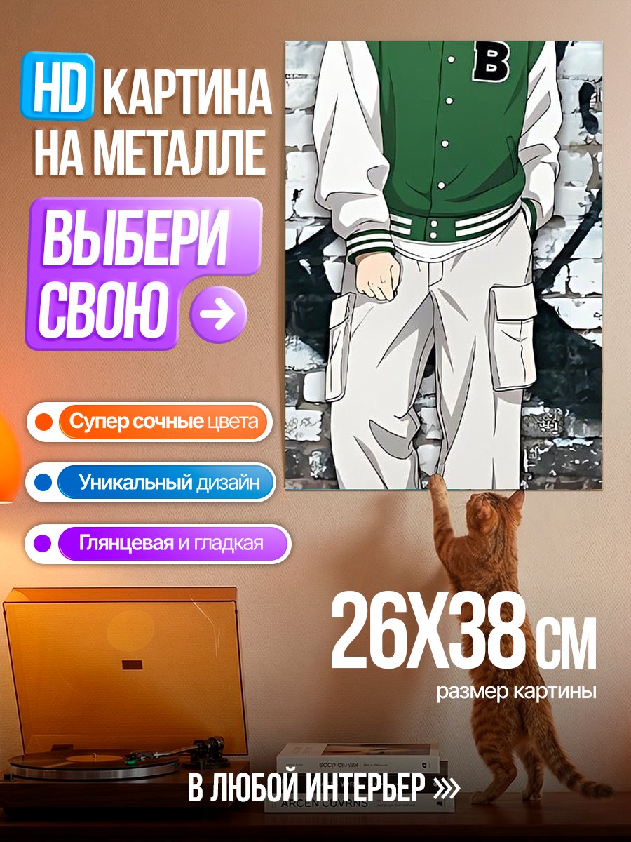 Картина на металле Студент в бомбере