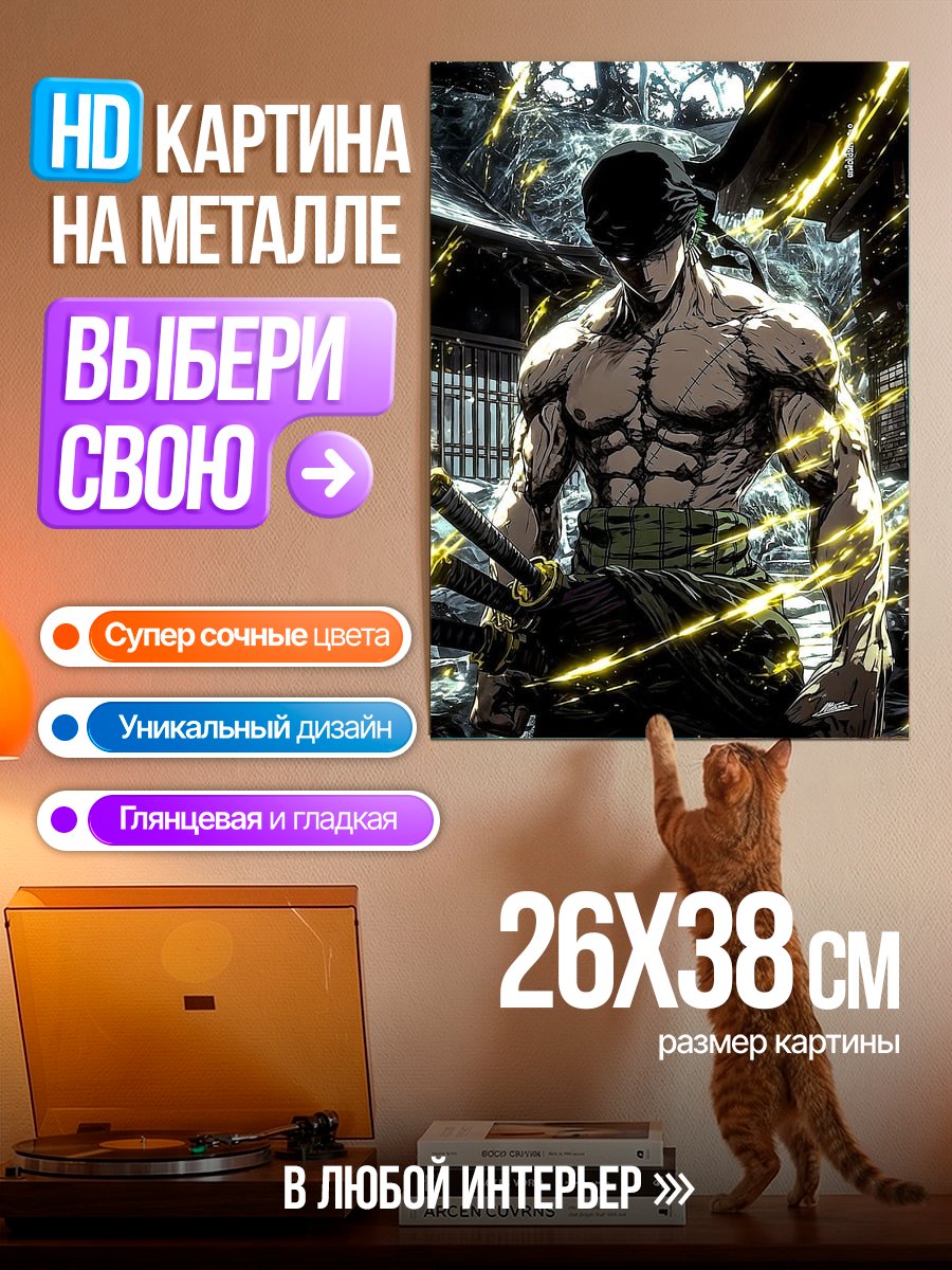 Картина на металле Зоро из Ван Пис
