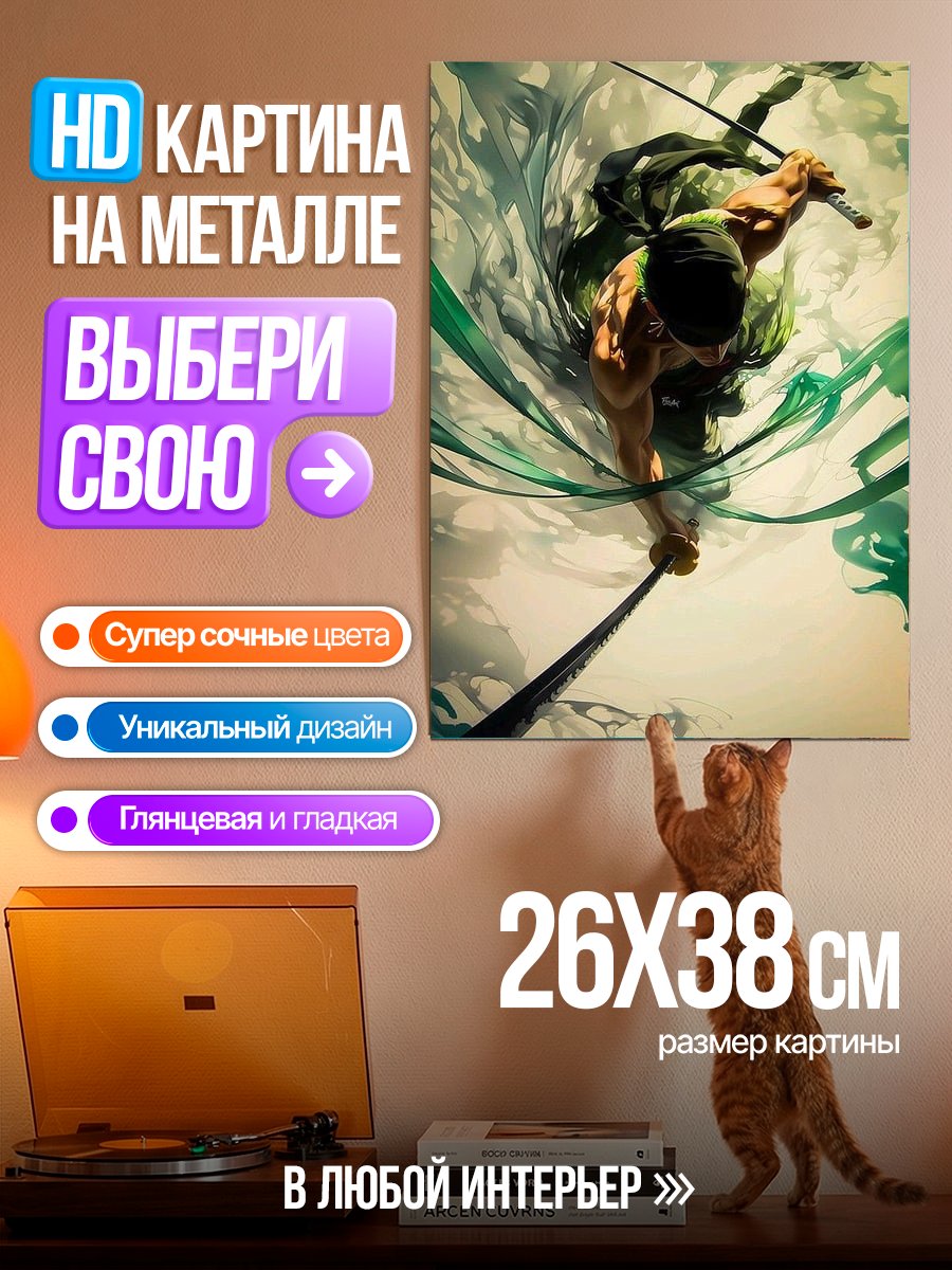 Картина на металле Зоро в бою