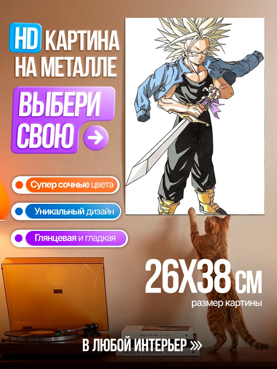 Картина на металле Транкс из Dragon Ball