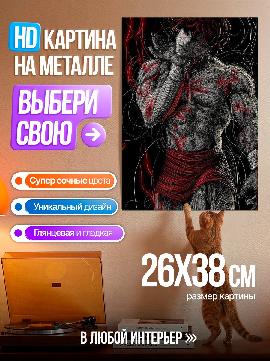 Картина на металле Баки Ханма Боец