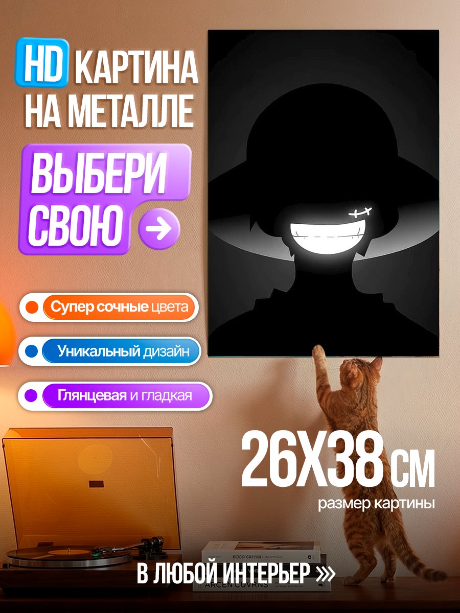 Картина на металле Силуэт Луффи