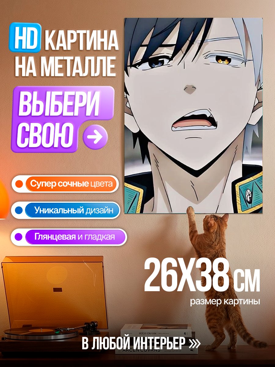Картина на металле Персонаж с разными волосами