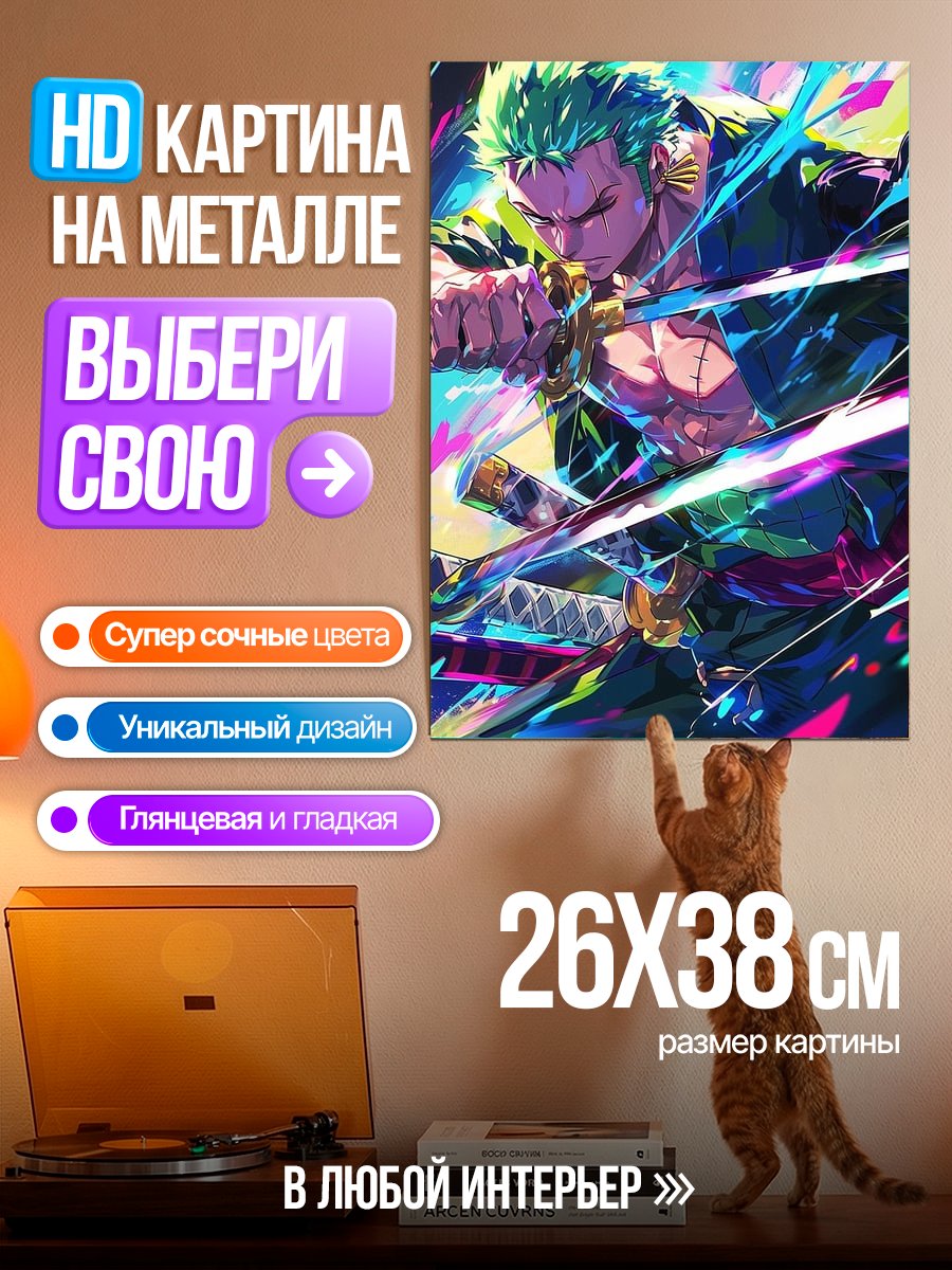 Картина на металле Зоро в бою