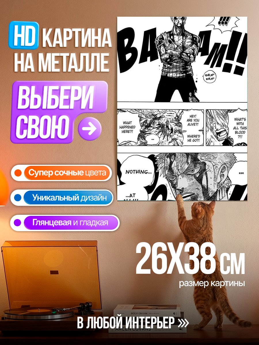Картина на металле Зоро ранен
