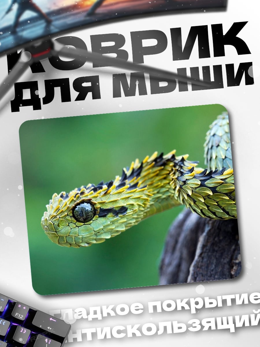 Коврик Колючая змея в зелени