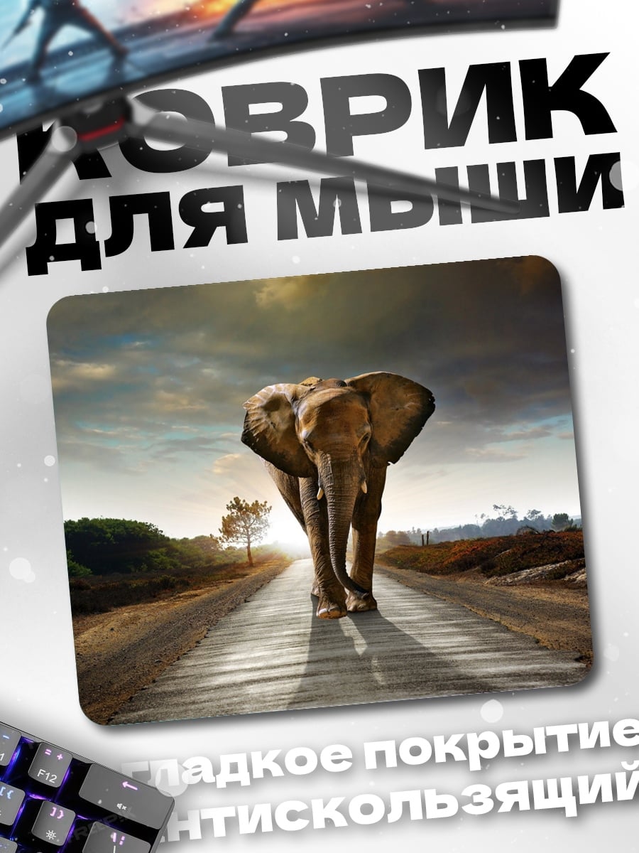 Коврик Слон на дороге