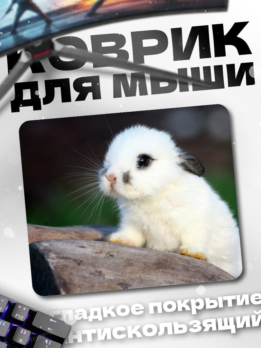 Коврик белый кролик