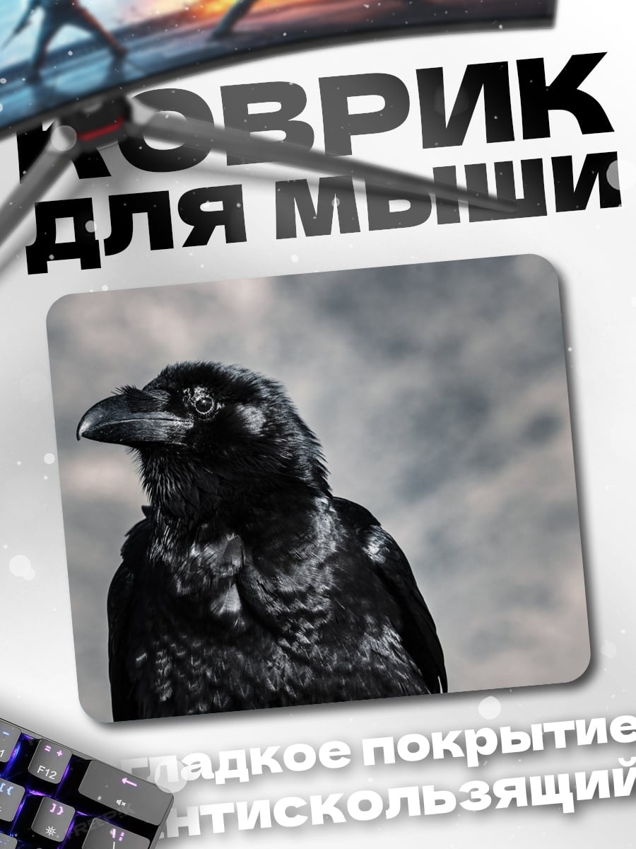Коврик чёрный ворон