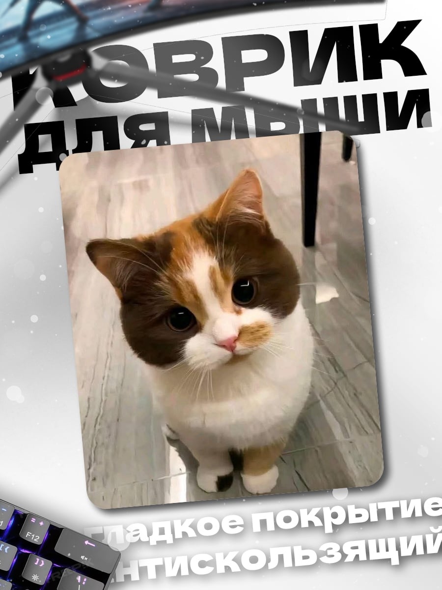 Коврик Милый котик смотрит
