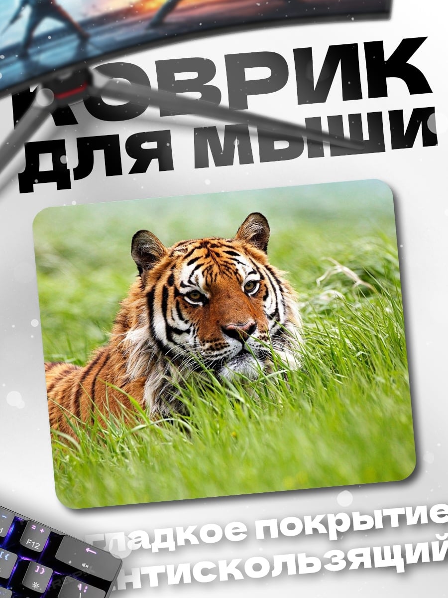 Коврик Тигр в траве