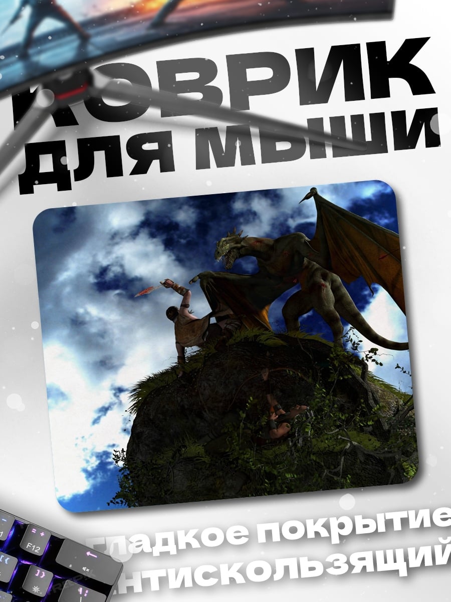 Коврик Дракон и воин