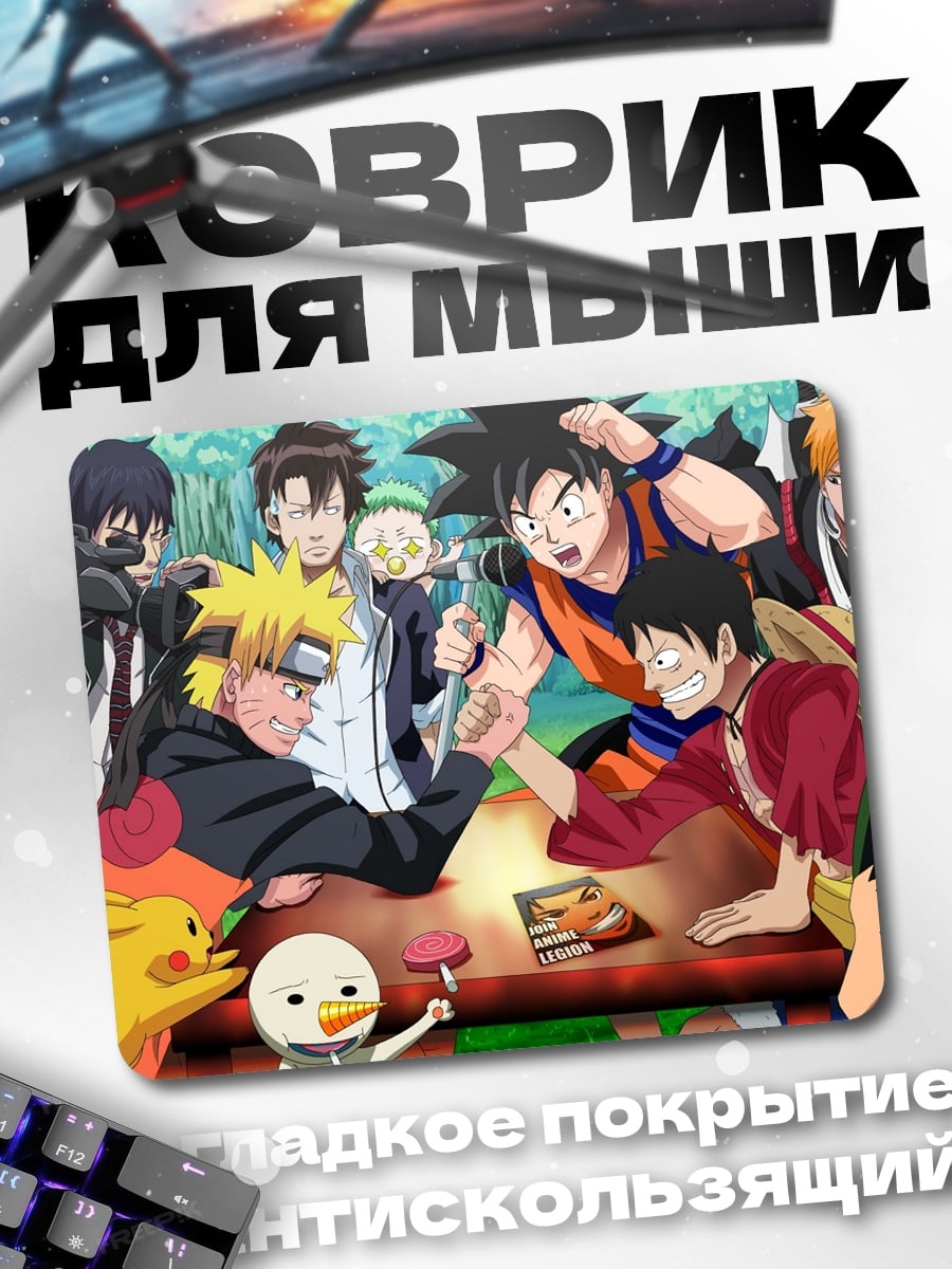Коврик Аниме герои за столом