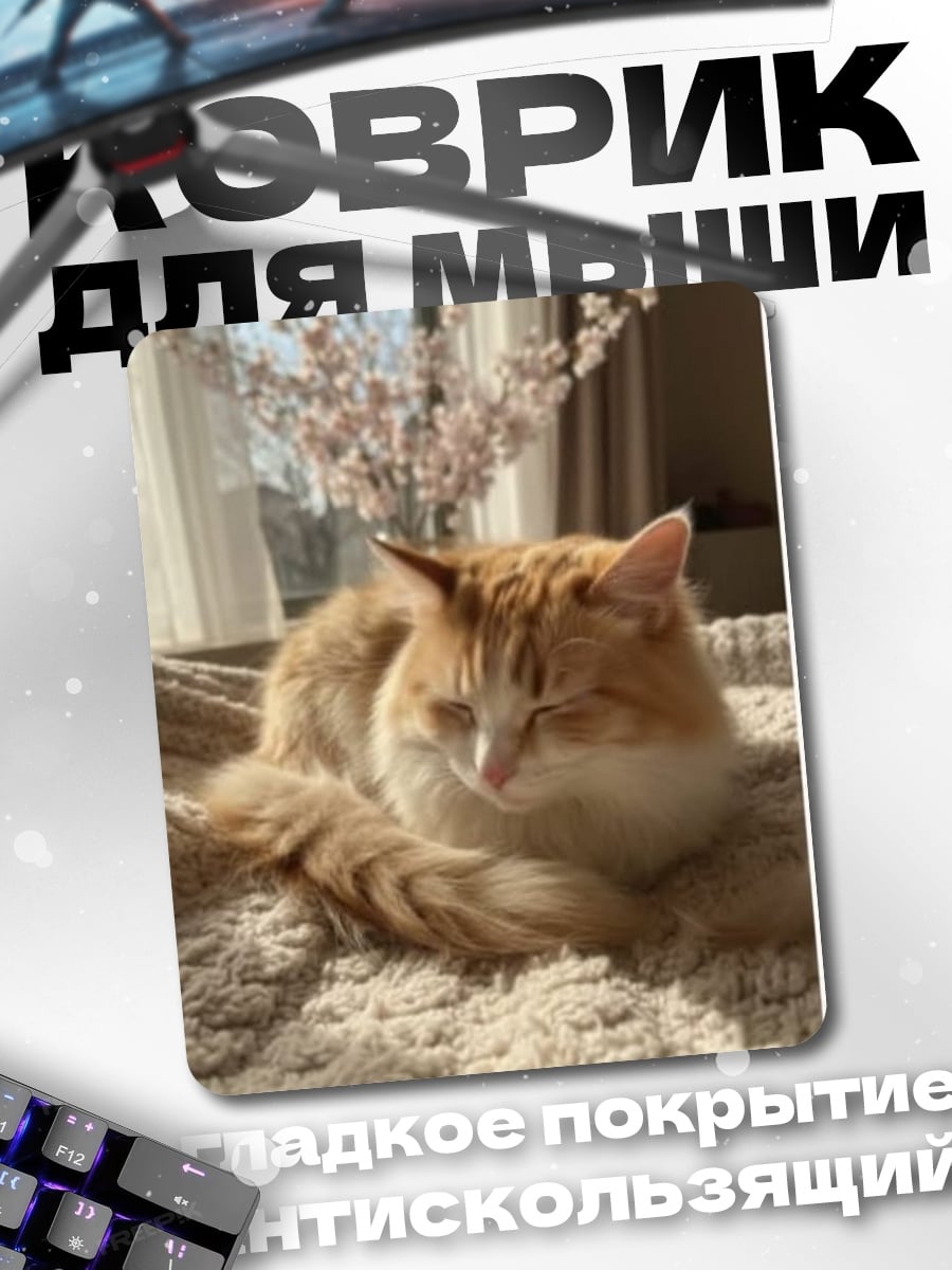 Коврик Рыжий кот спит