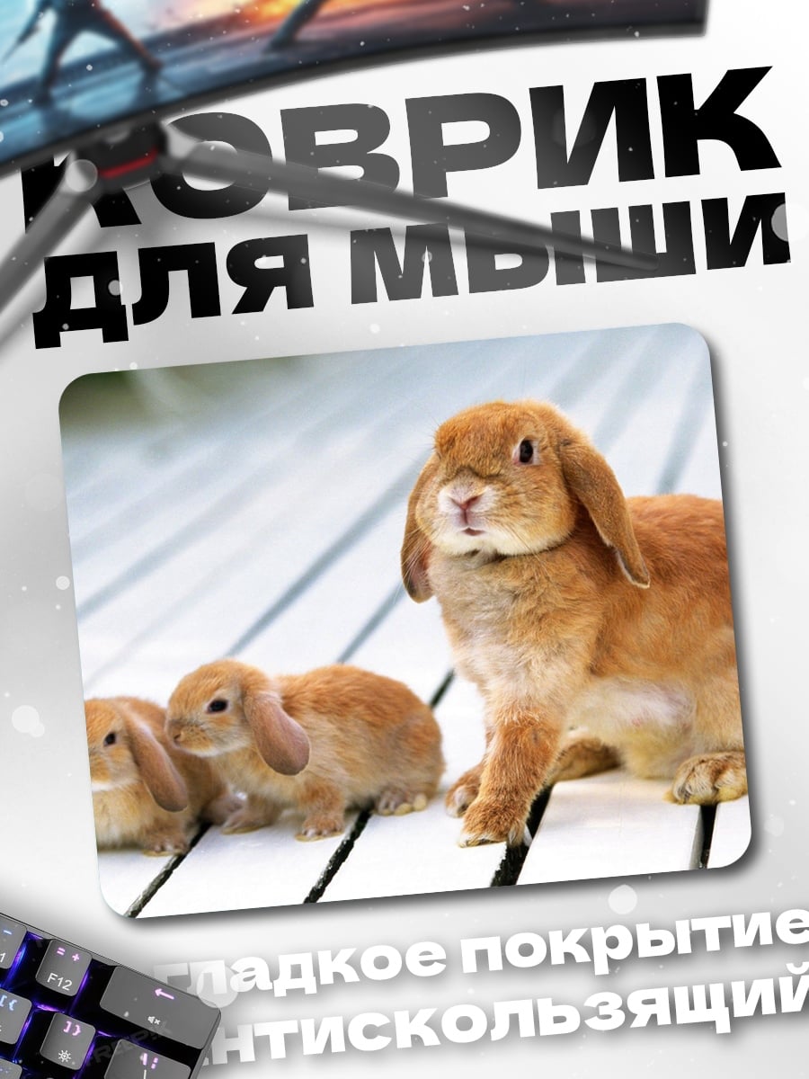 Коврик семья кроликов