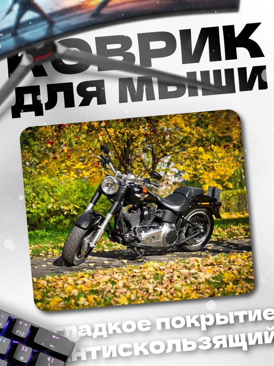 Коврик Мотоцикл осенью