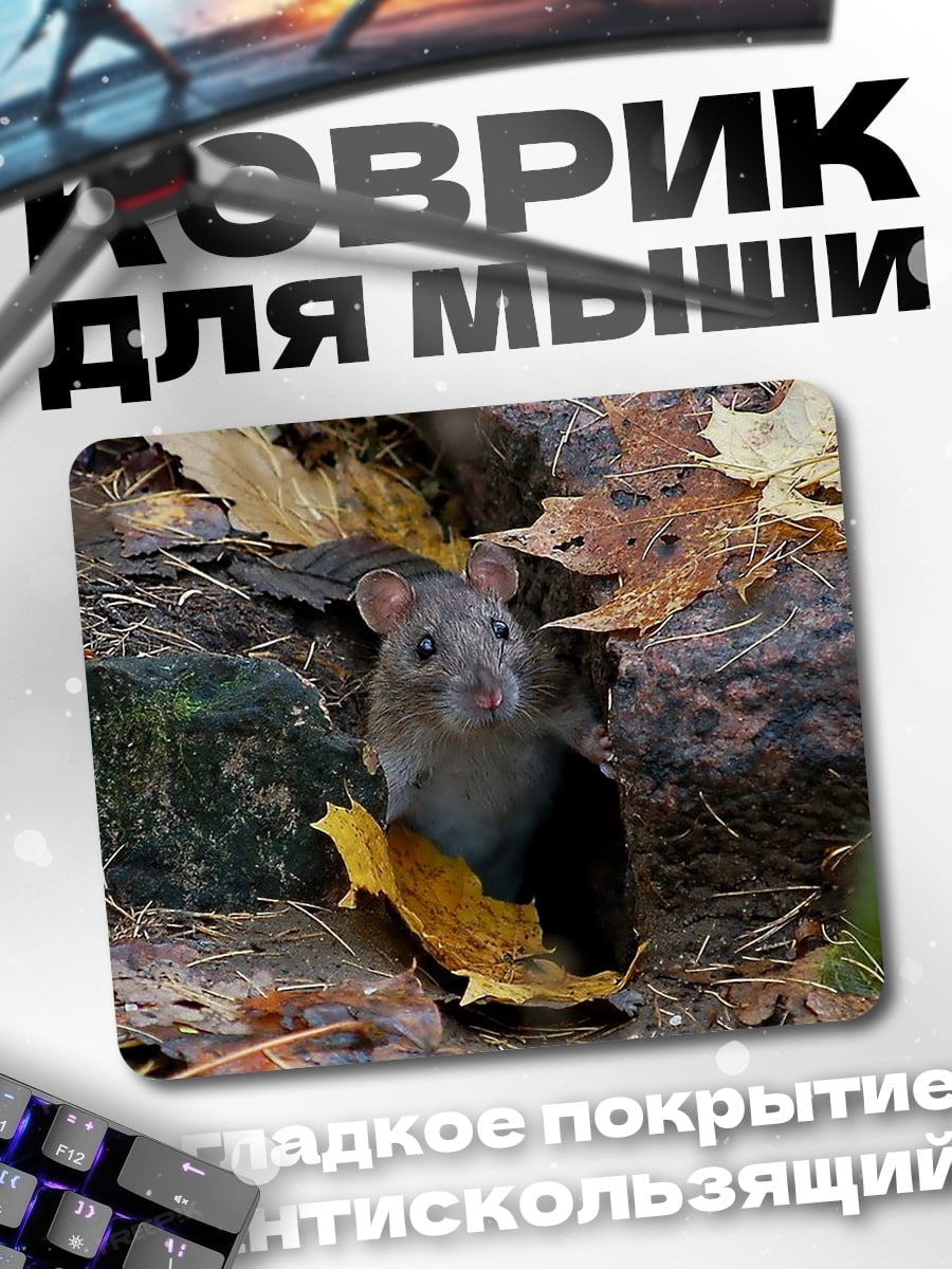 Коврик мышь в листве