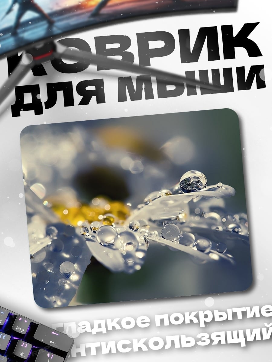 Коврик Роса на цветке