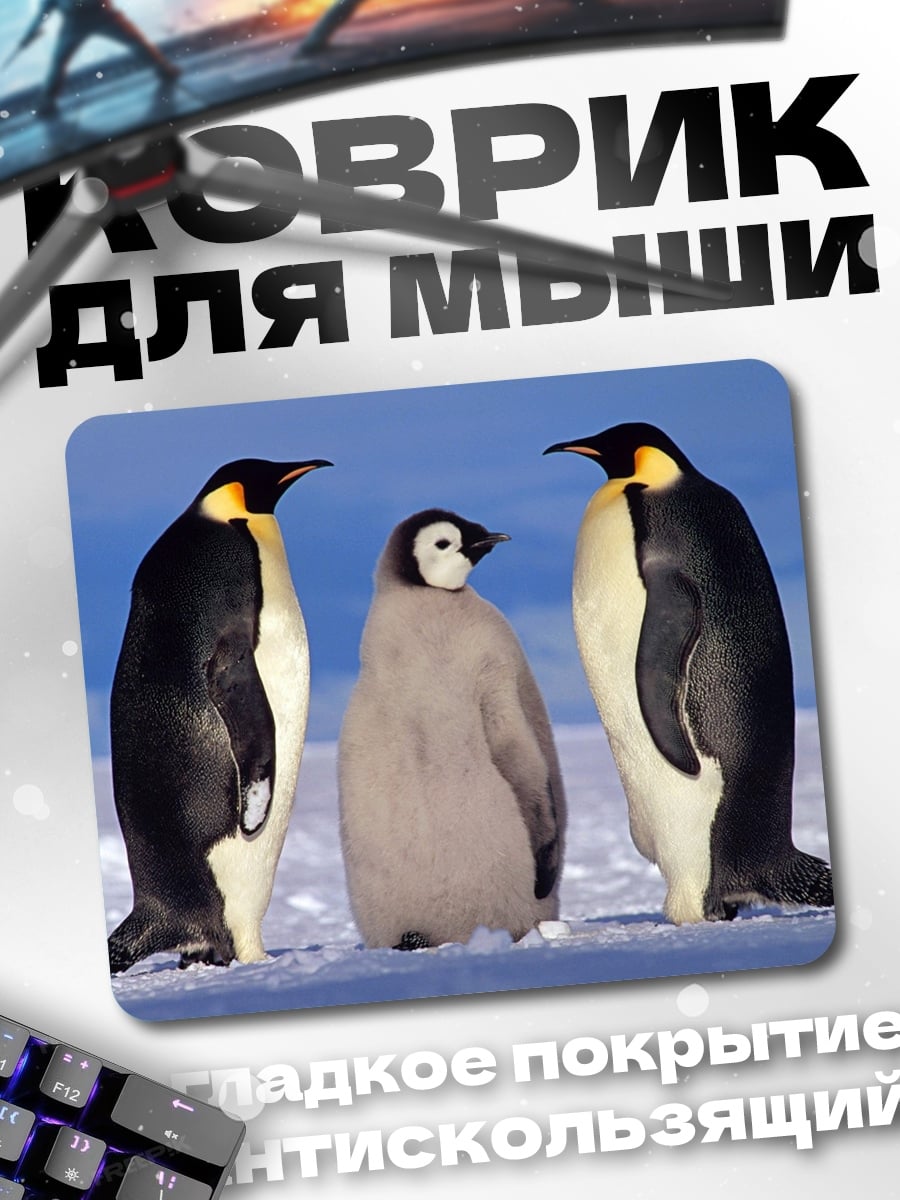 Коврик Пингвины на снегу
