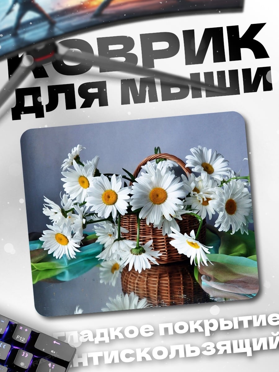 Коврик корзина ромашек
