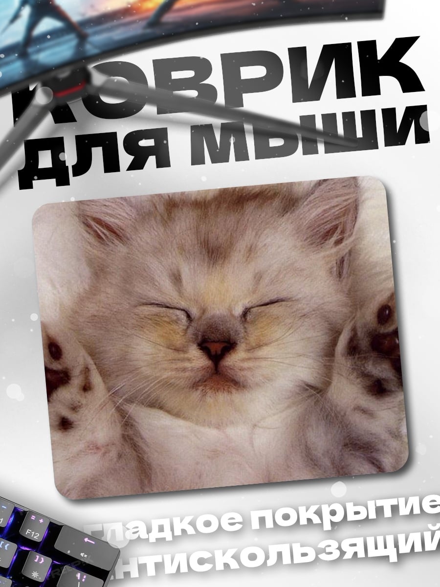 Коврик спящий котенок