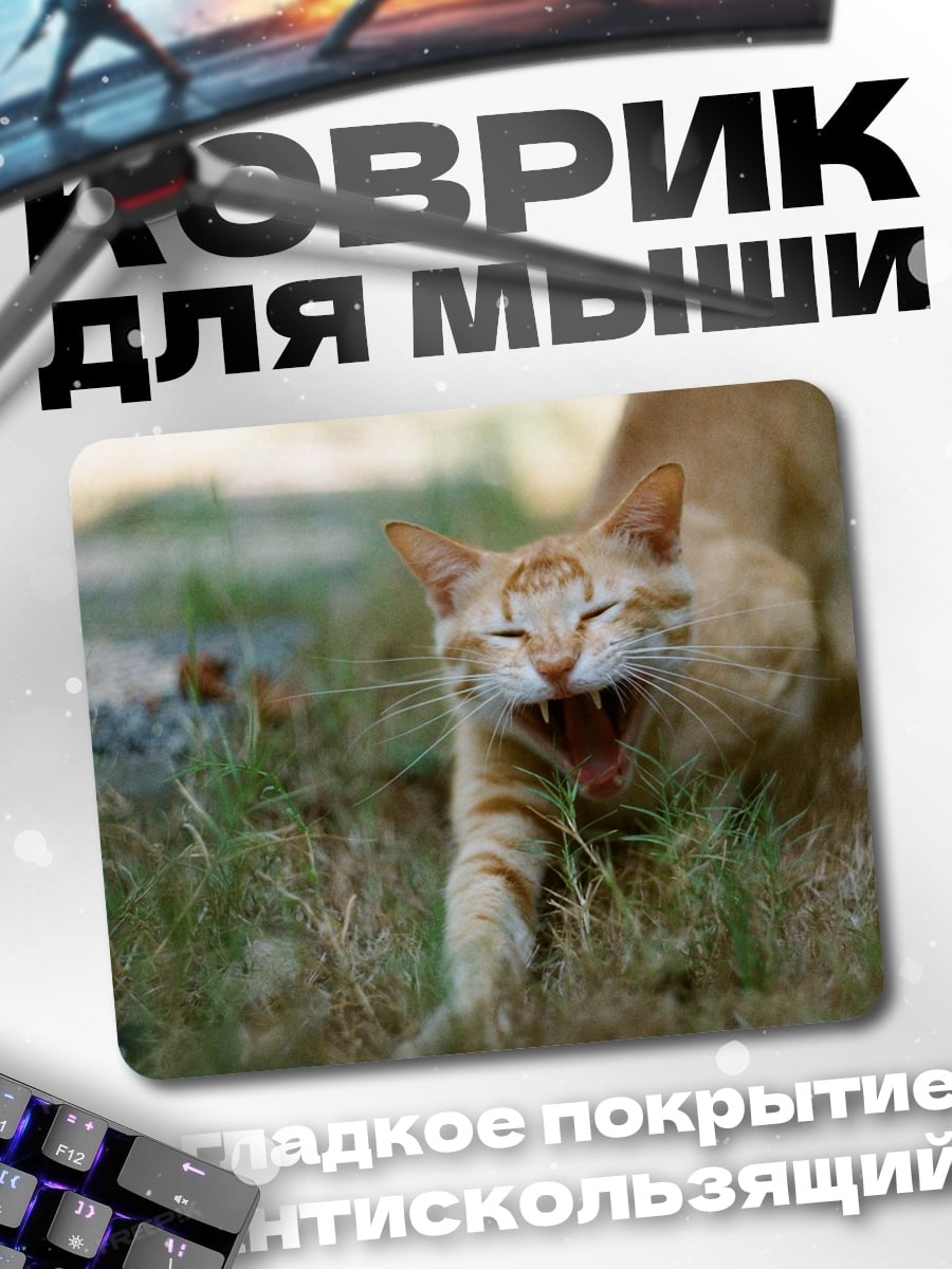 Коврик Зевающий кот