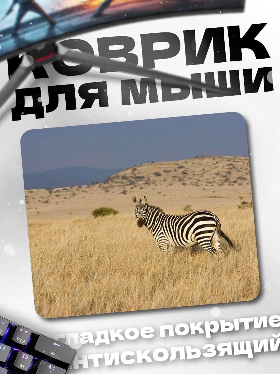 Коврик Зебра в саванне