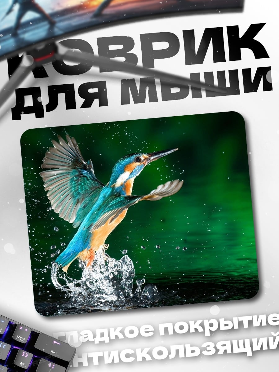Коврик Птица ловит рыбу