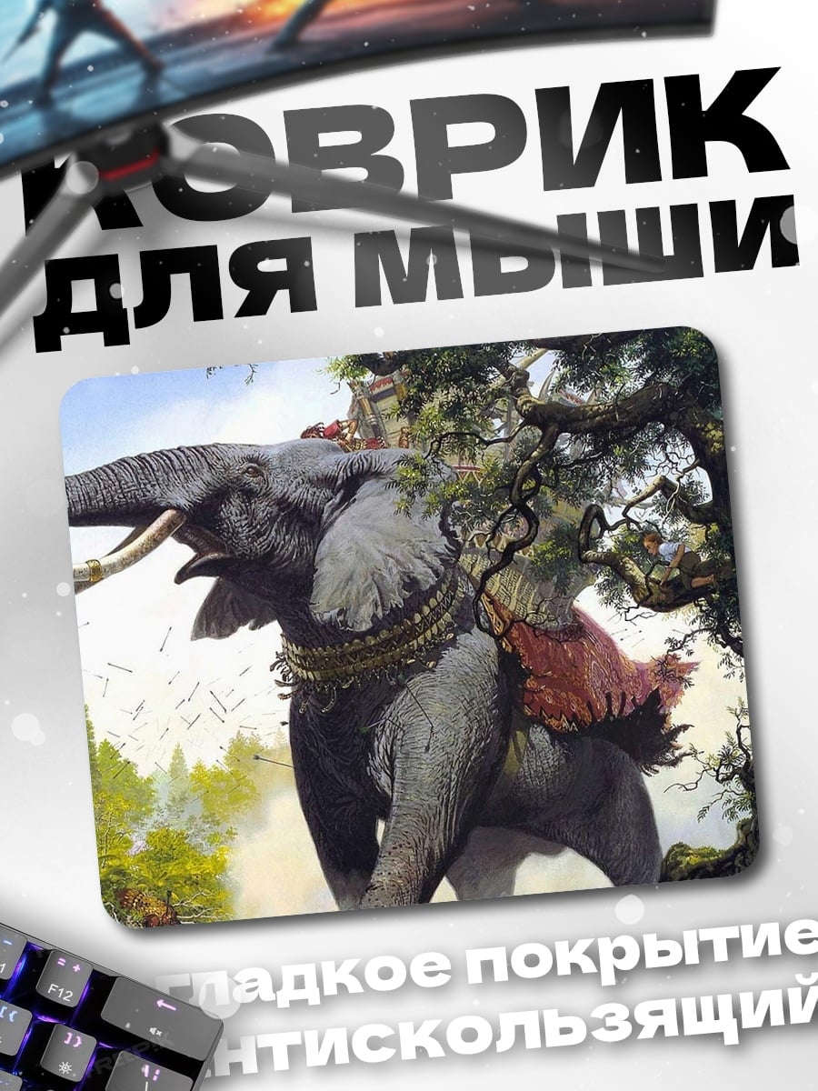 Коврик Слон с наездником