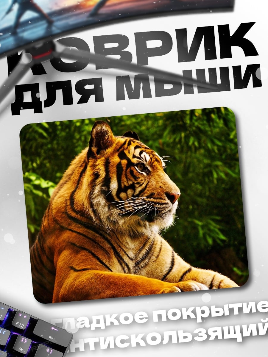Коврик Тигр в джунглях
