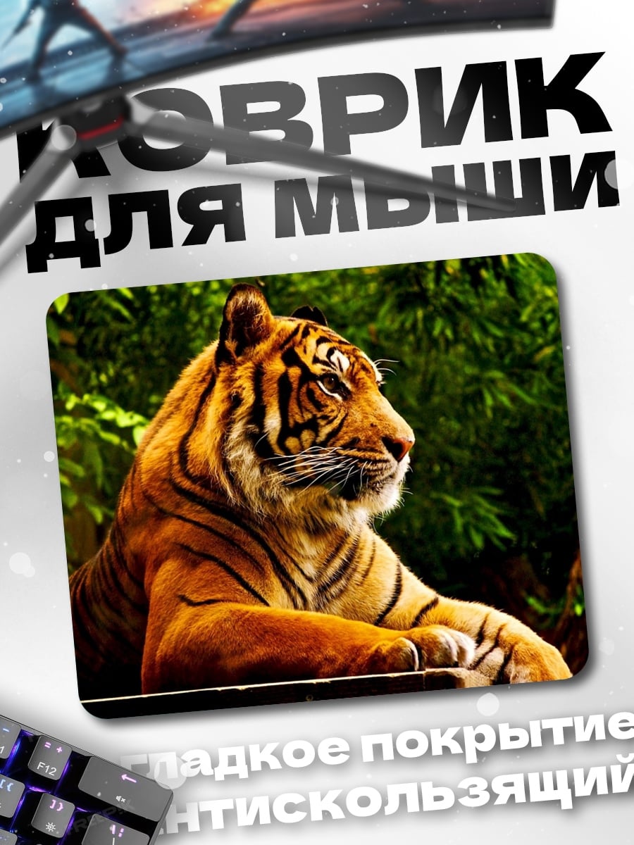 Коврик Тигр в джунглях