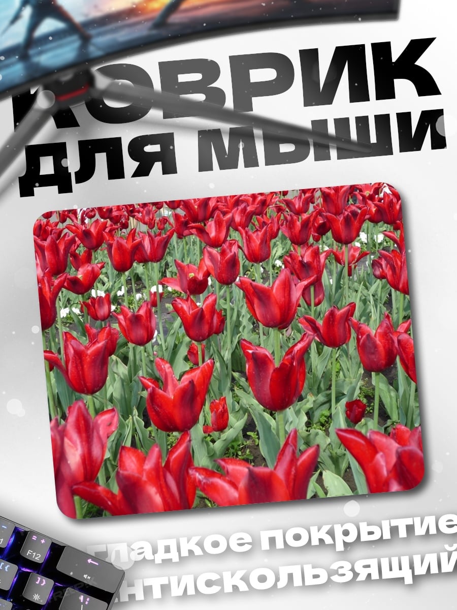 Коврик Красные тюльпаны