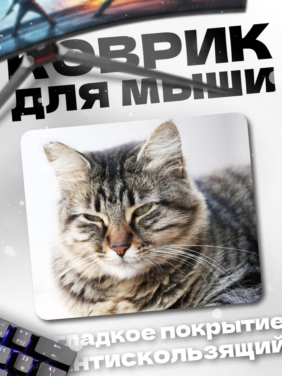 Коврик портрет кота