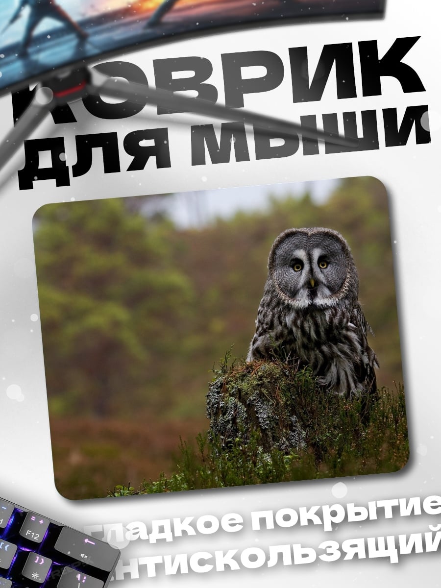 Коврик сова в лесу