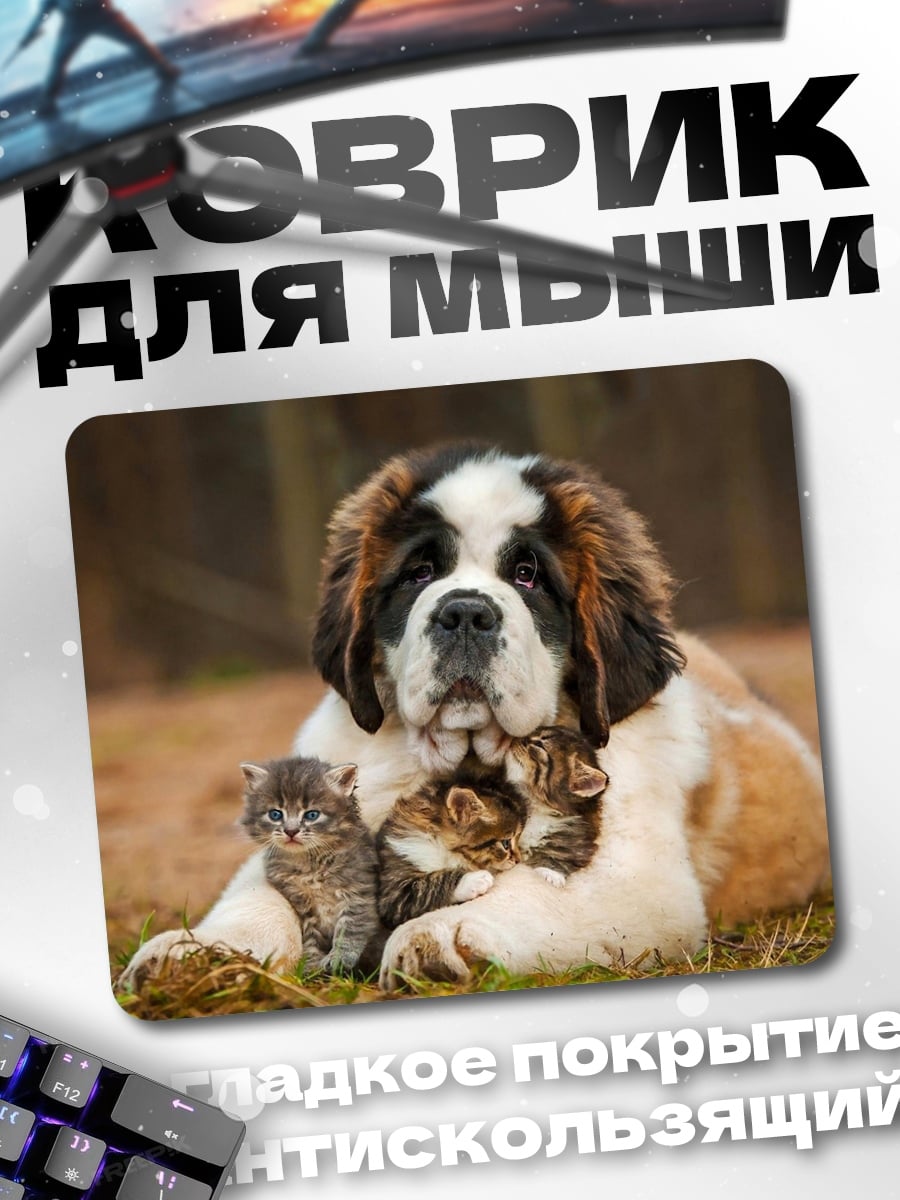 Коврик Сенбернар котята