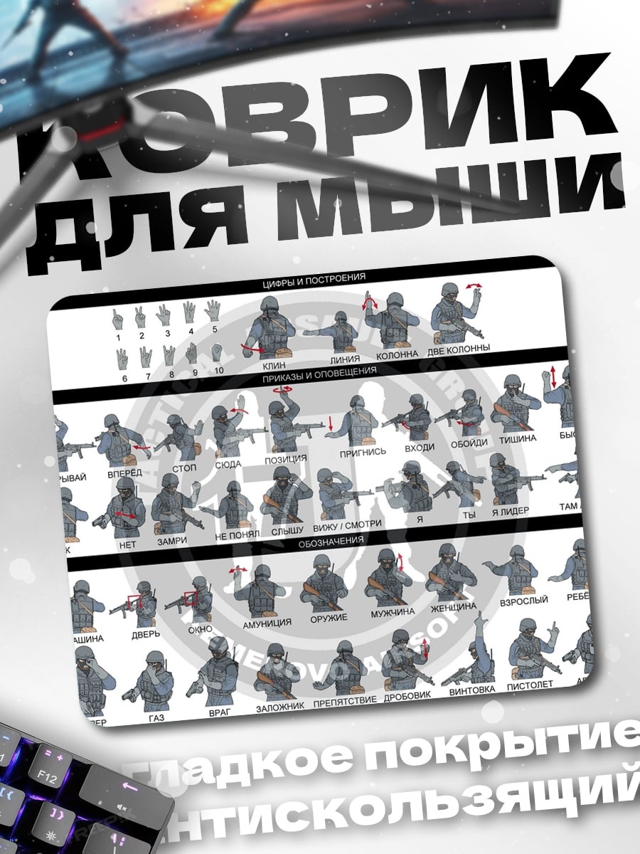 Коврик Справочник по жестам