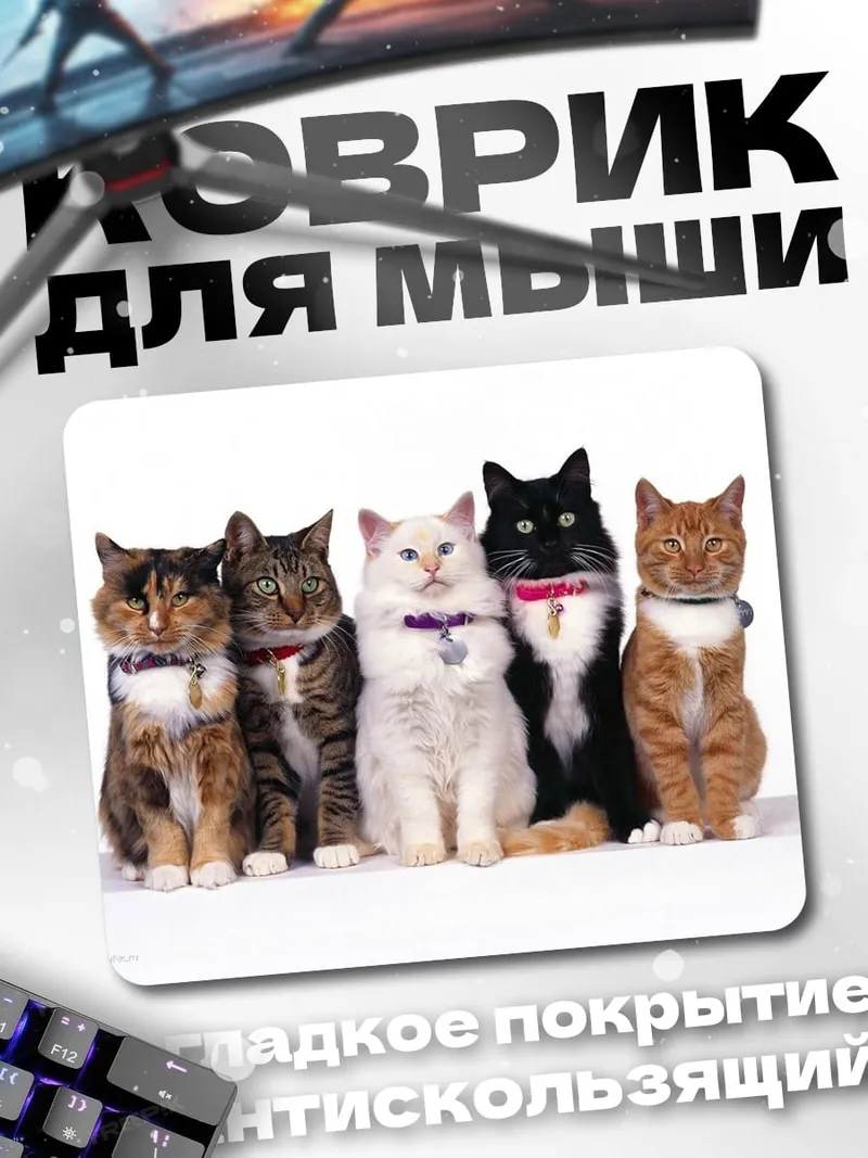 Коврик пять кошек