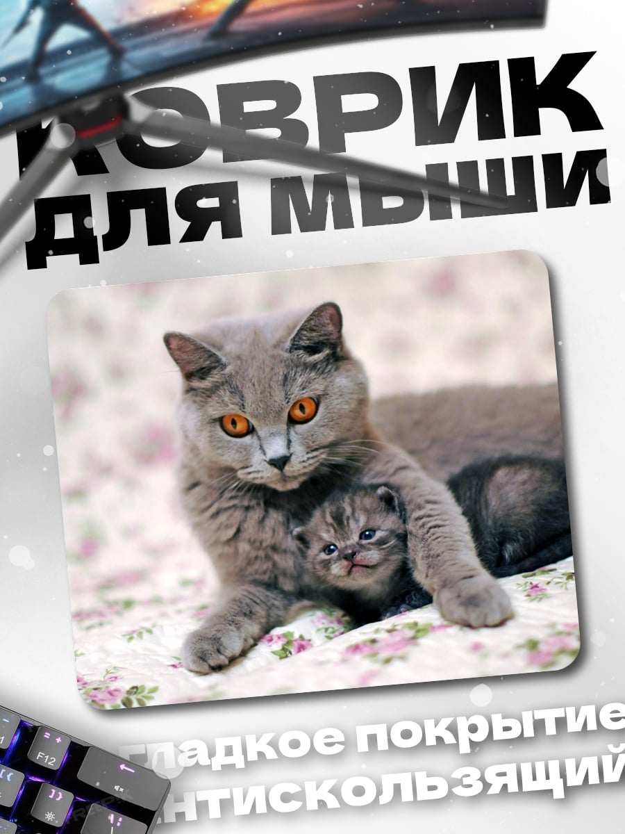 Коврик Мама и котенок