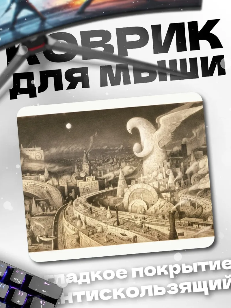 Коврик сюрреалистичный город