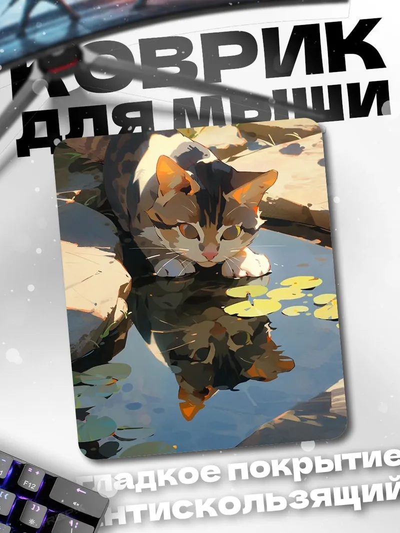 Коврик Кот у воды