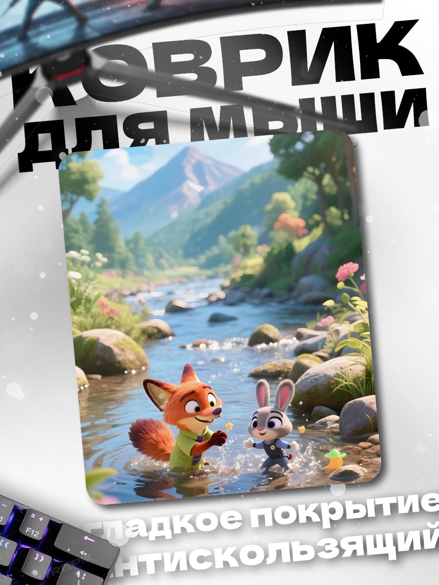 Коврик Зверополис лис и кролик