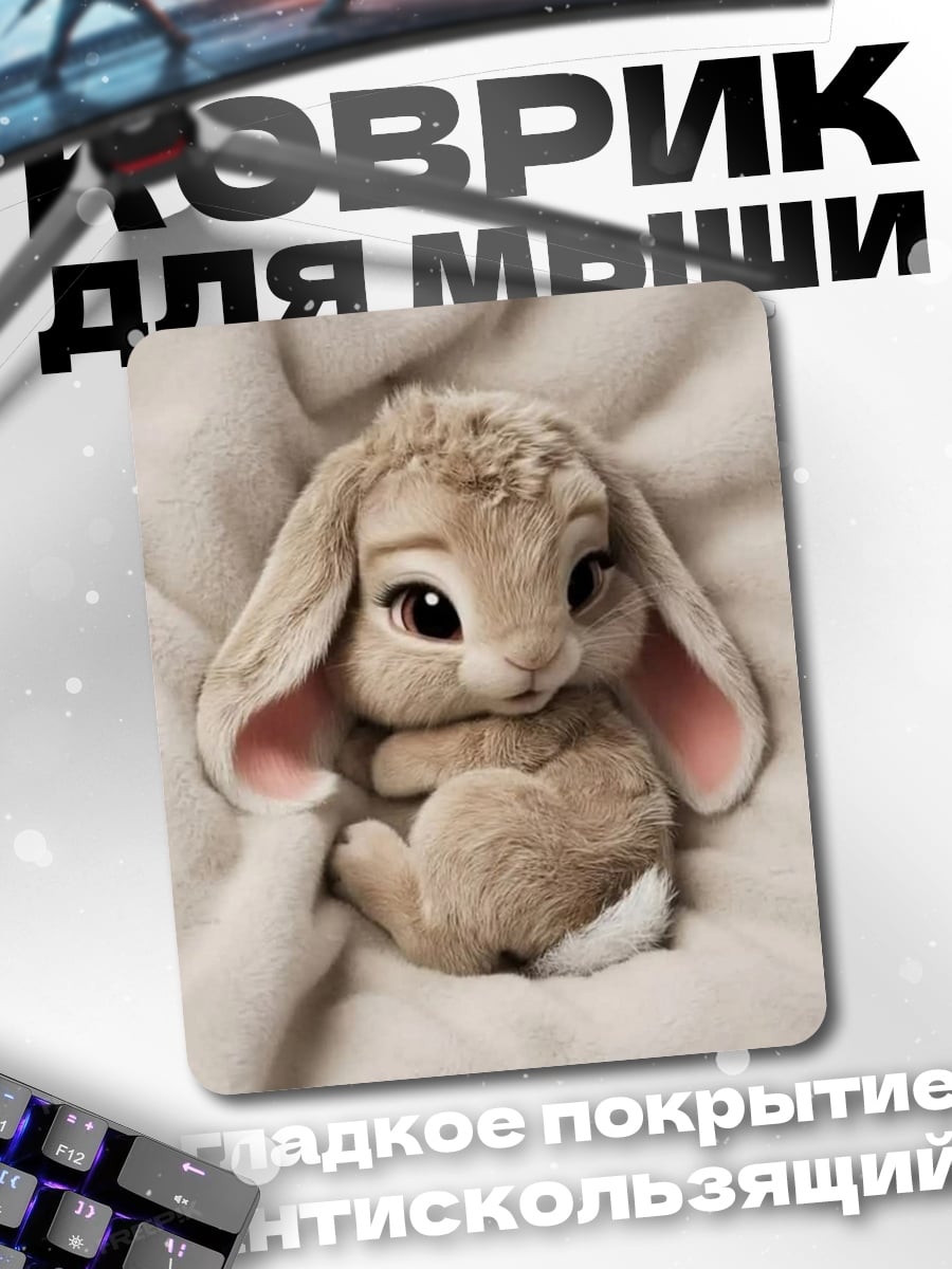 Коврик Милый кролик пушистик