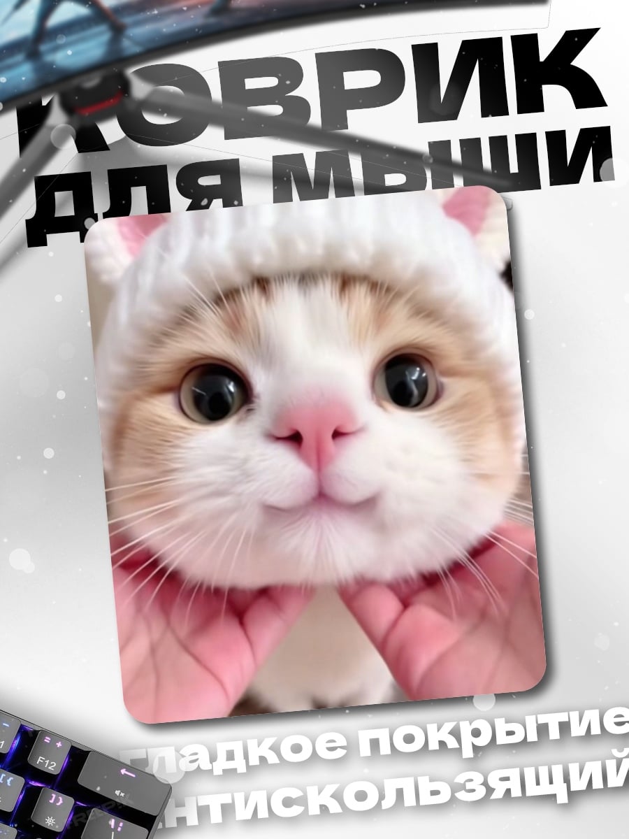 Коврик Кот в шапке