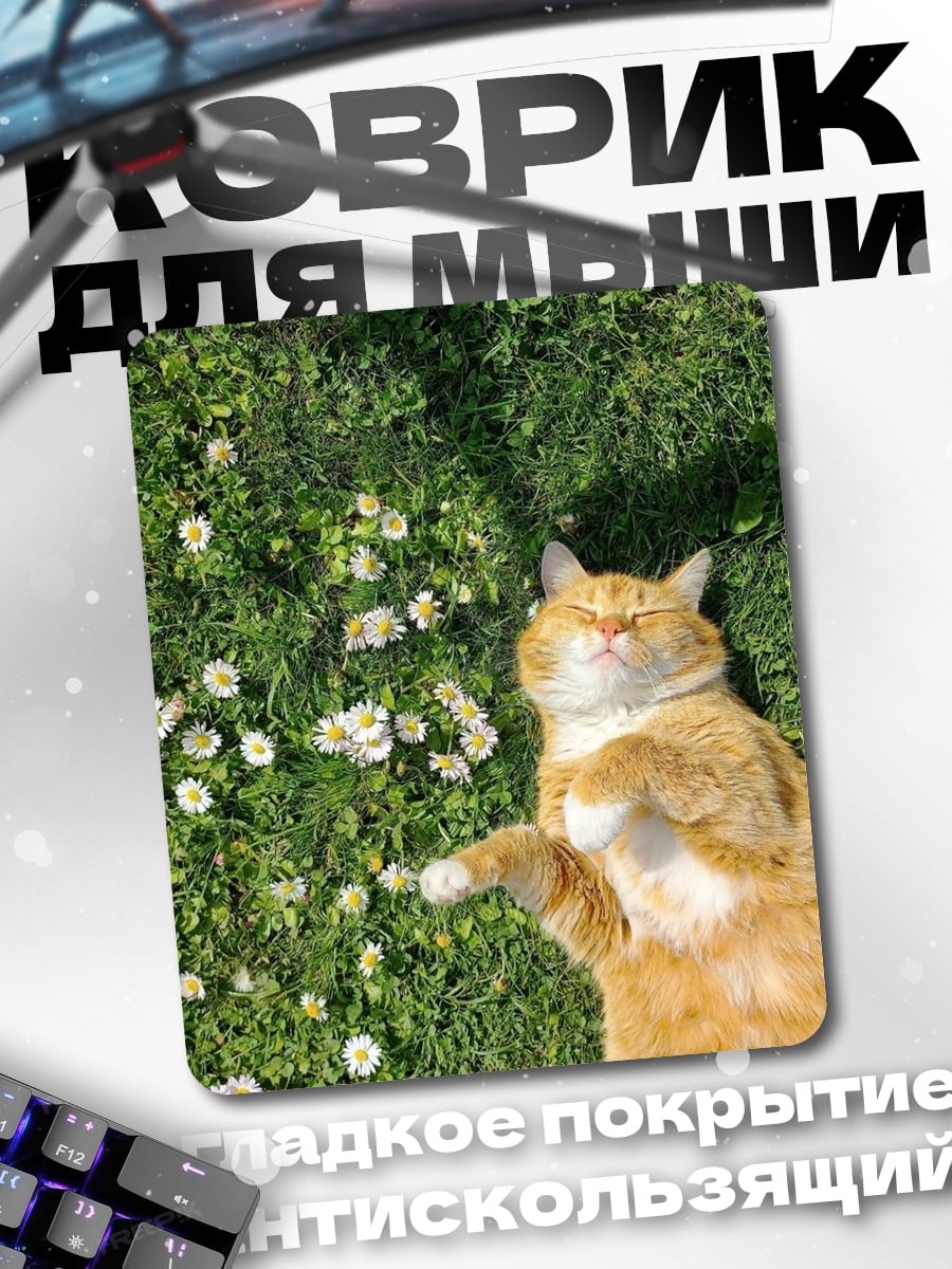 Коврик Кот на траве