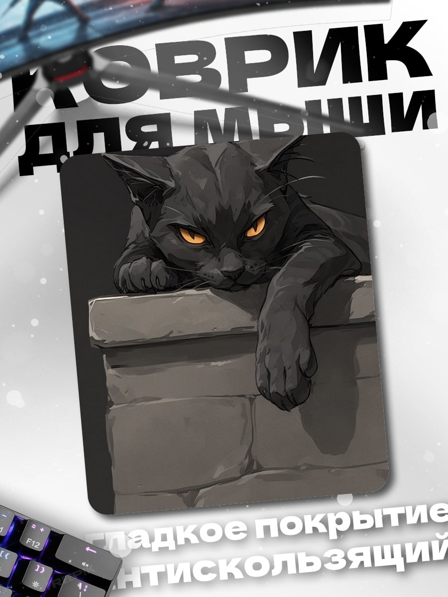 Коврик Черный кот страж