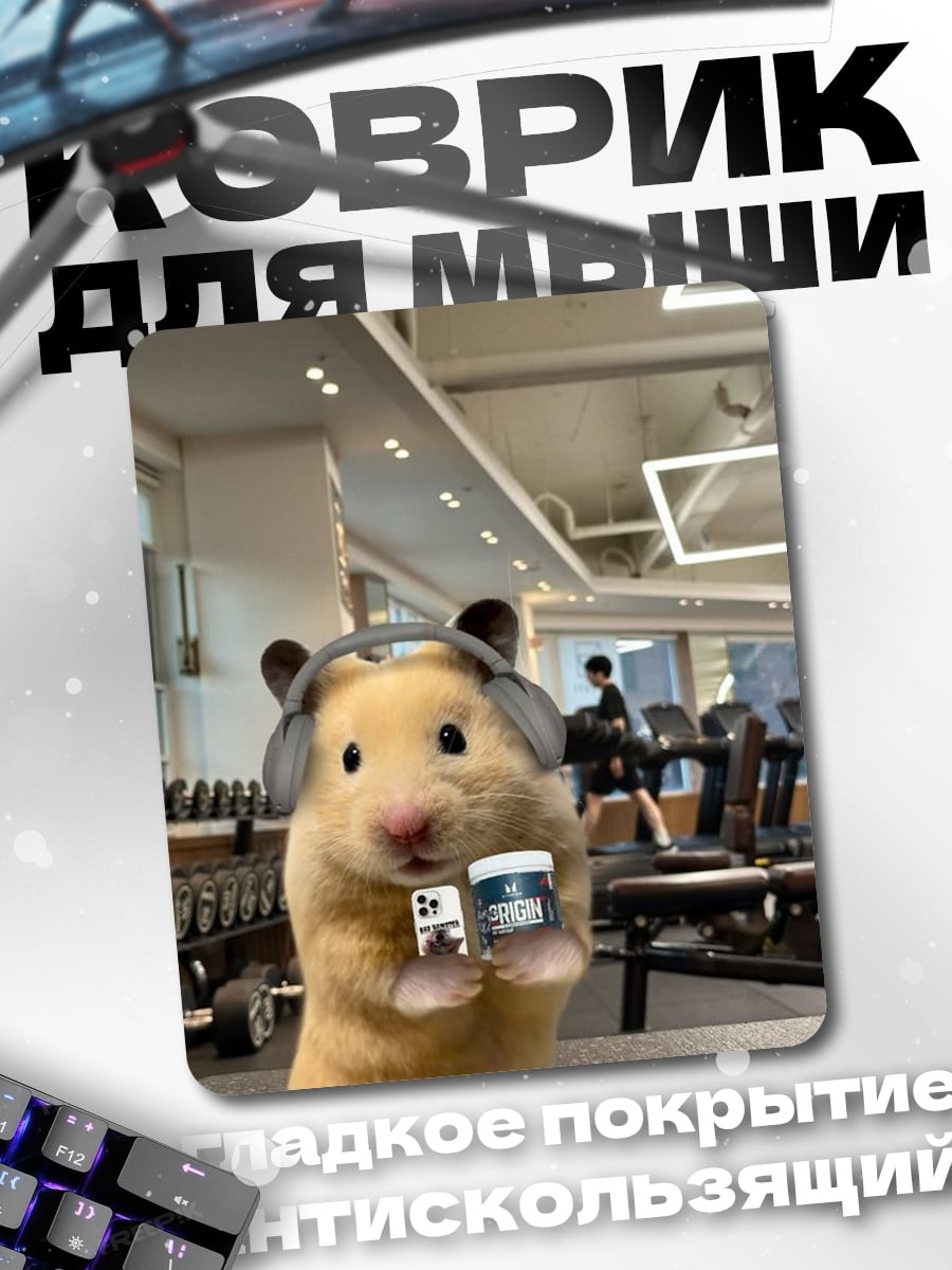 Коврик Хомяк в спортзале