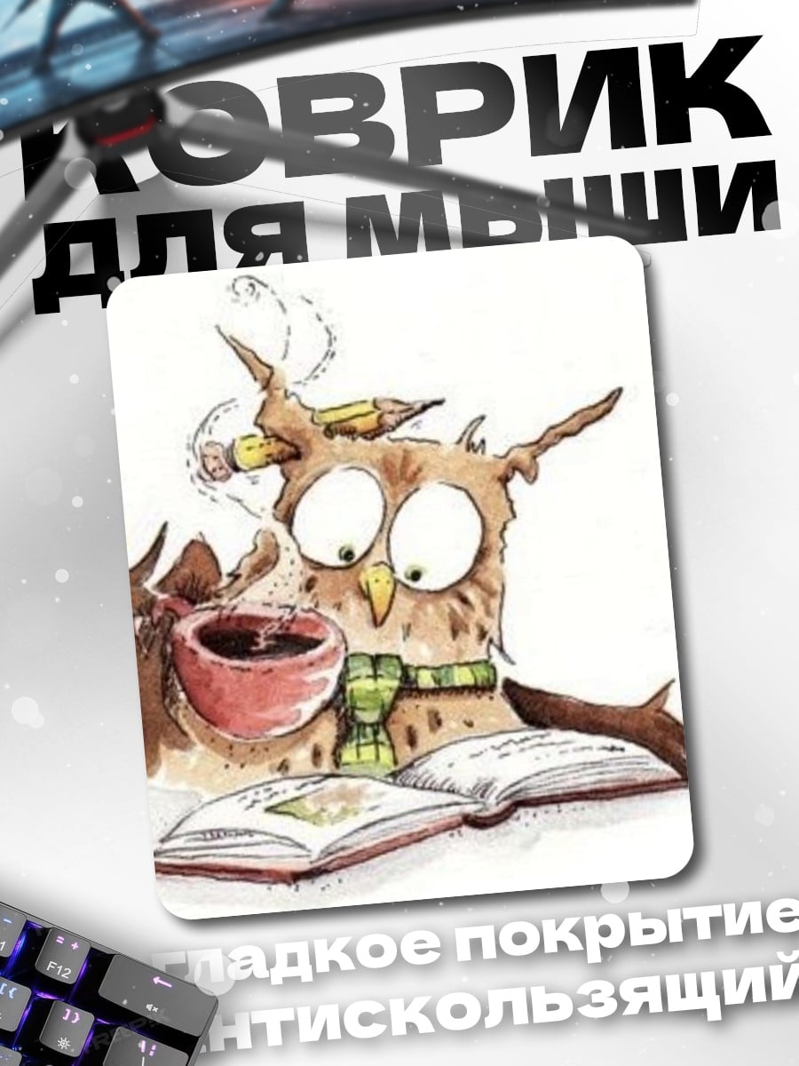 Коврик Сова читает книгу